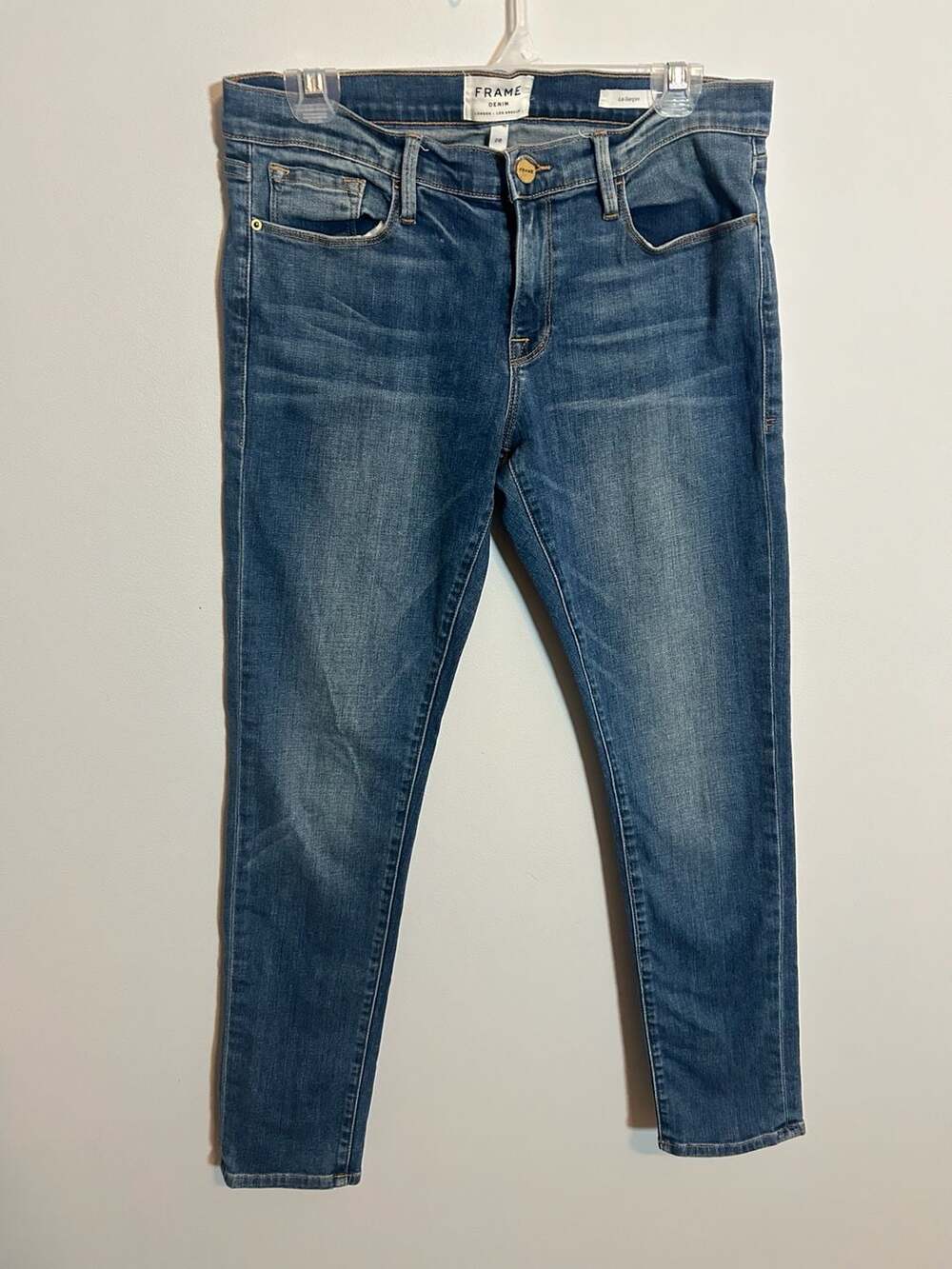 FRAME Denim Le Garçon Boyfriend Jeans in Blue Wash